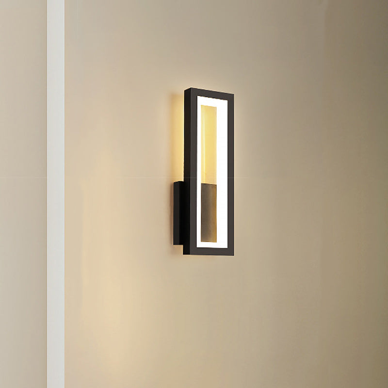 Minimalist Iron Acrylic Rectangle LED Wall Sconce Lamp