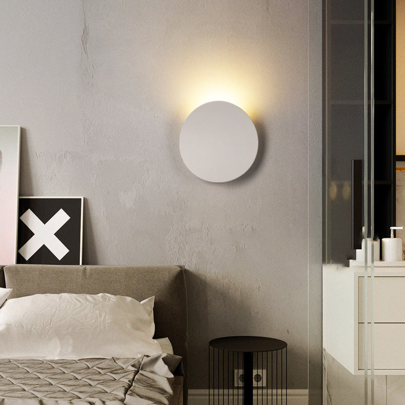 Minimalist Hardware Aluminum Round LED Wall Sconce Lamp