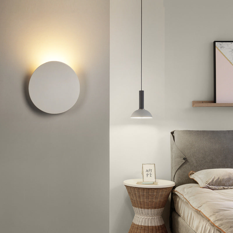 Minimalist Hardware Aluminum Round LED Wall Sconce Lamp