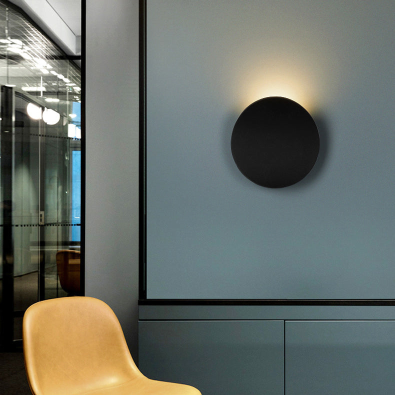 Minimalist Hardware Aluminum Round LED Wall Sconce Lamp