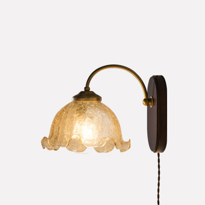 Contemporary Retro Glass Wood 1 - Light Wall Sconce Lamp