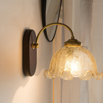 Contemporary Retro Glass Wood 1 - Light Wall Sconce Lamp