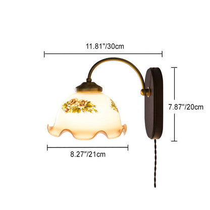 Contemporary Retro Glass Wood 1 - Light Wall Sconce Lamp