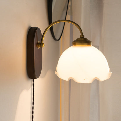 Contemporary Retro Glass Wood 1 - Light Wall Sconce Lamp