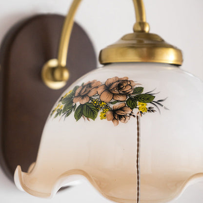 Contemporary Retro Glass Wood 1 - Light Wall Sconce Lamp