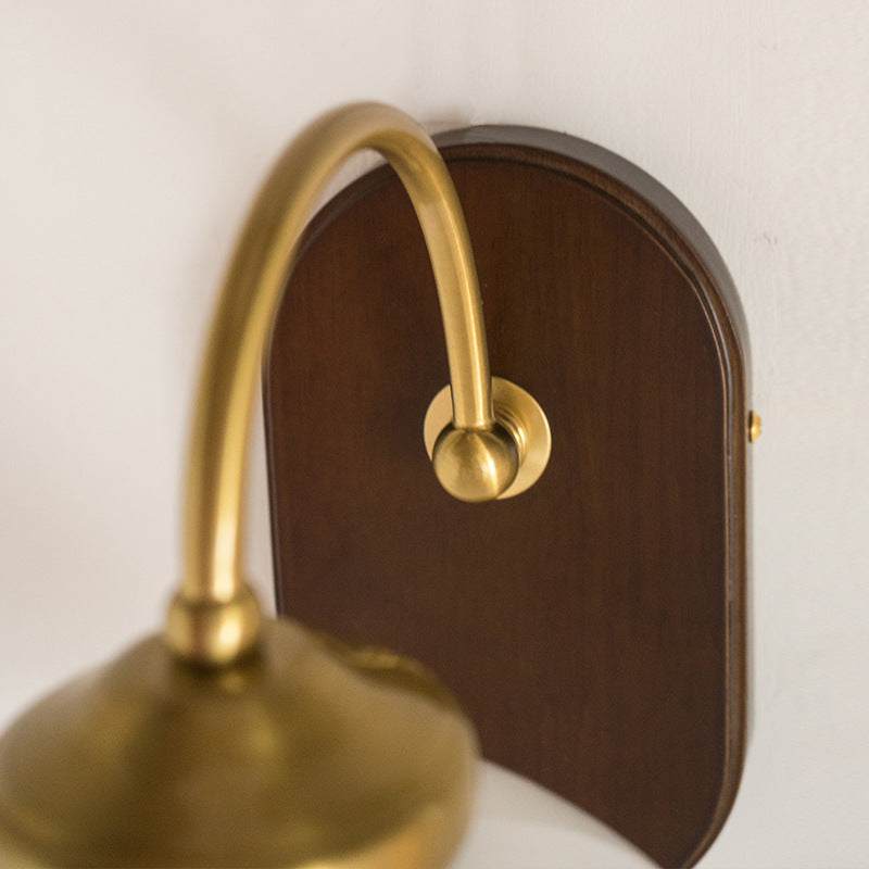 Contemporary Retro Glass Wood 1 - Light Wall Sconce Lamp