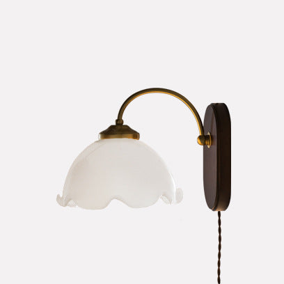 Contemporary Retro Glass Wood 1 - Light Wall Sconce Lamp