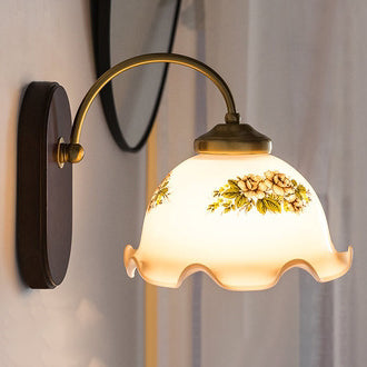 Contemporary Retro Glass Wood 1 - Light Wall Sconce Lamp