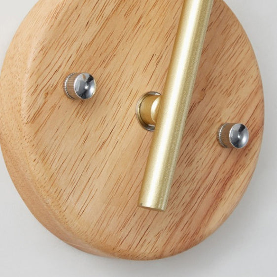 Contemporary Nordic Glass Wood 1- Light Wall Sconce Lamp