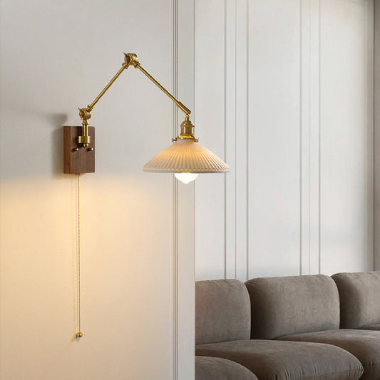 Retro Ceramics Copper 1- Light Wall Sconce Lamp