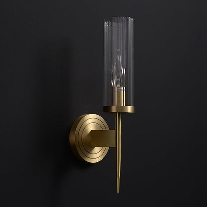 Copper Glass Cylinder 1/2 - Light Wall Sconce Lamp