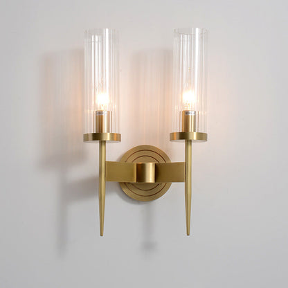 Copper Glass Cylinder 1/2 - Light Wall Sconce Lamp
