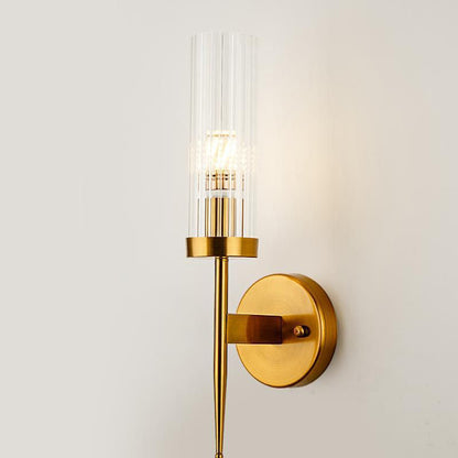Copper Glass Cylinder 1/2 - Light Wall Sconce Lamp