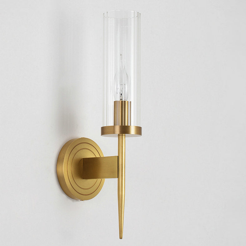 Copper Glass Cylinder 1/2 - Light Wall Sconce Lamp