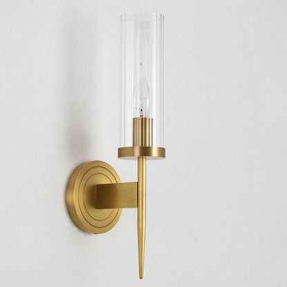 Copper Glass Cylinder 1/2 - Light Wall Sconce Lamp