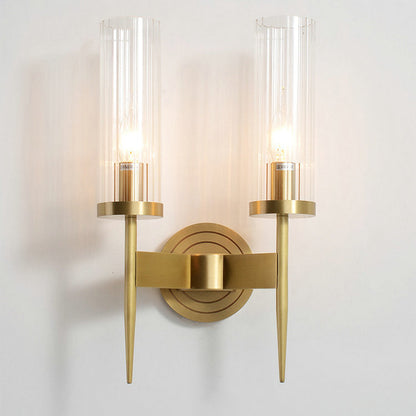 Copper Glass Cylinder 1/2 - Light Wall Sconce Lamp