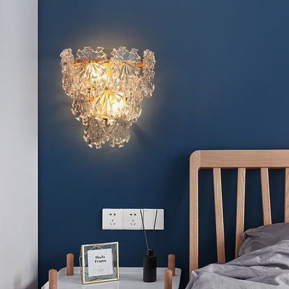 Snowflake Shape Iron Crystal 2 - Light Wall Sconce Lamp