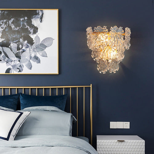 Snowflake Shape Iron Crystal 2 - Light Wall Sconce Lamp