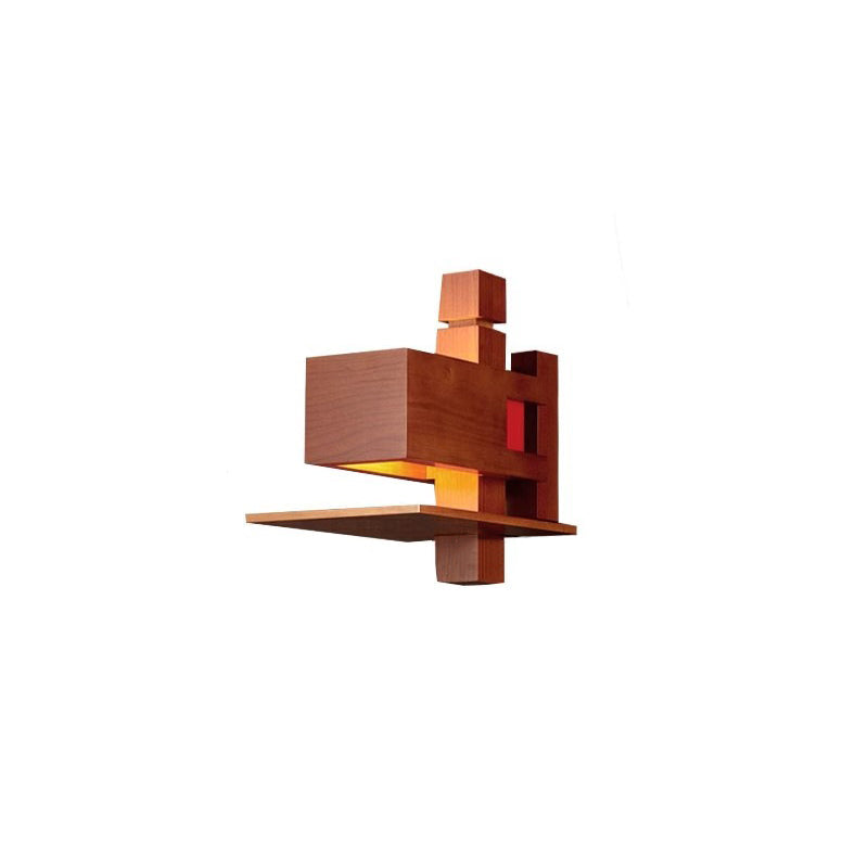 Creative Brick Red Wood 1/3 - Light Wall Sconce Lamp