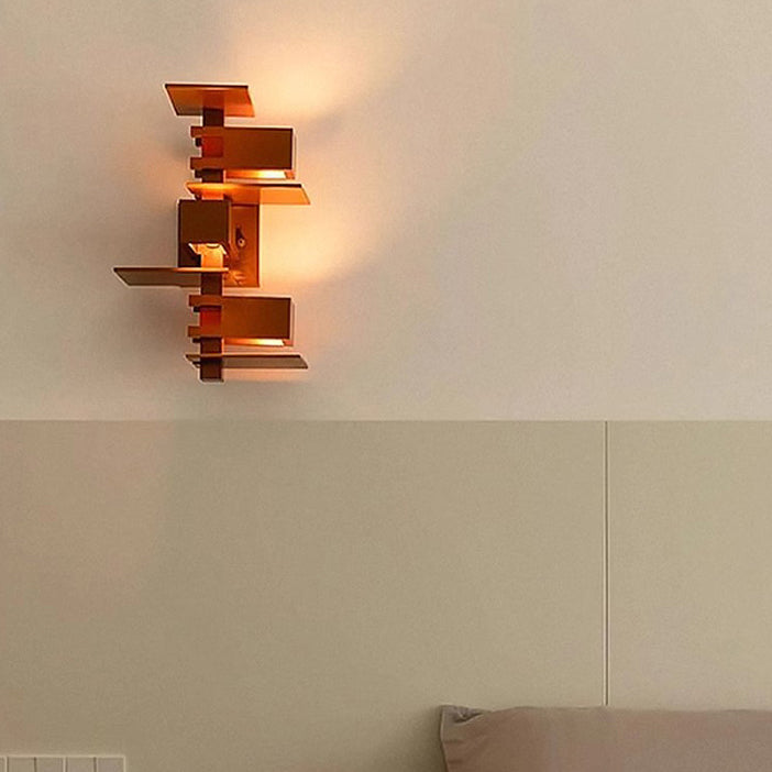 Creative Brick Red Wood 1/3 - Light Wall Sconce Lamp