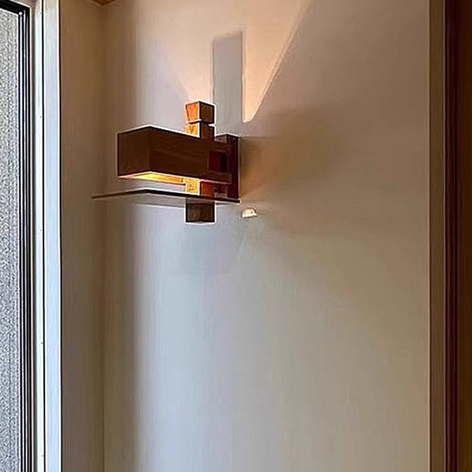 Creative Brick Red Wood 1/3 - Light Wall Sconce Lamp