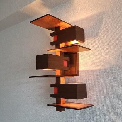 Creative Brick Red Wood 1/3 - Light Wall Sconce Lamp