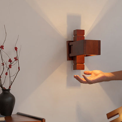 Creative Brick Red Wood 1/3 - Light Wall Sconce Lamp