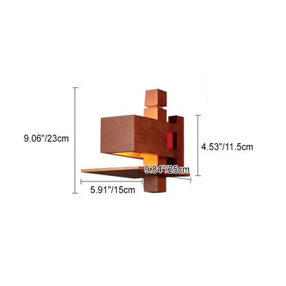 Creative Brick Red Wood 1/3 - Light Wall Sconce Lamp
