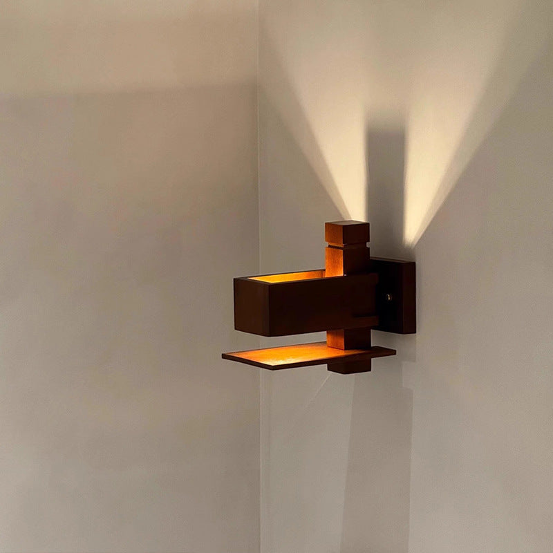 Creative Brick Red Wood 1/3 - Light Wall Sconce Lamp