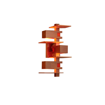 Creative Brick Red Wood 1/3 - Light Wall Sconce Lamp