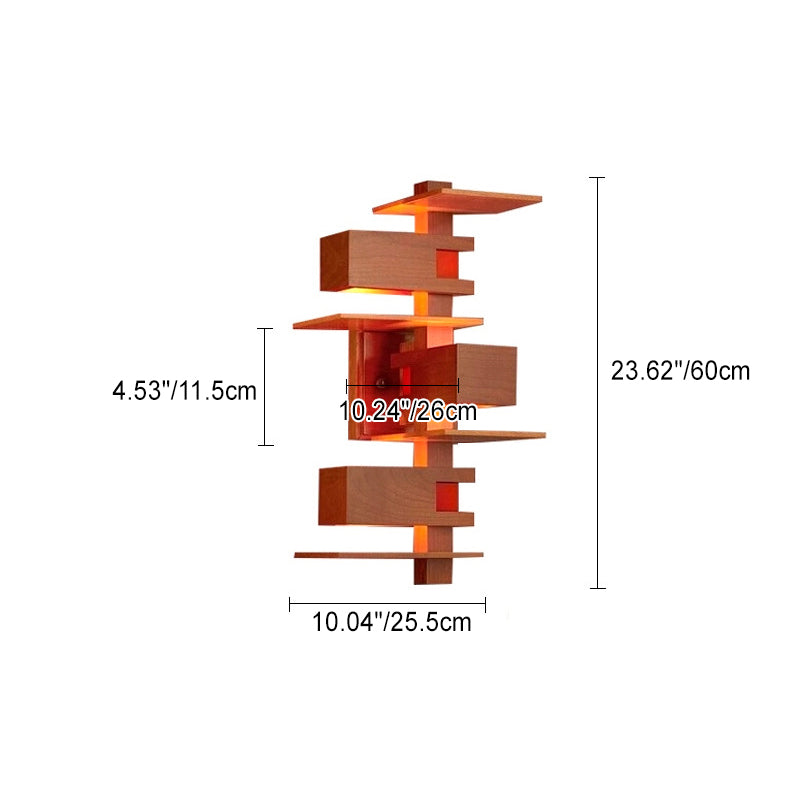 Creative Brick Red Wood 1/3 - Light Wall Sconce Lamp