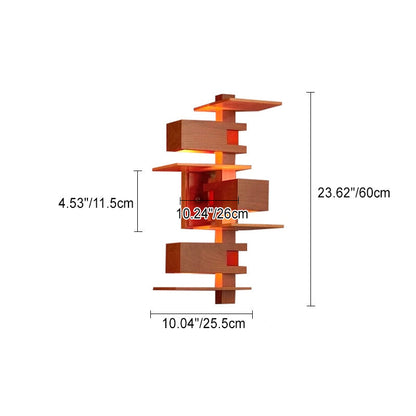 Creative Brick Red Wood 1/3 - Light Wall Sconce Lamp