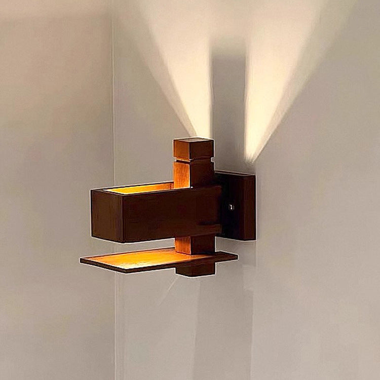 Creative Brick Red Wood 1/3 - Light Wall Sconce Lamp