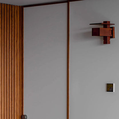 Creative Brick Red Wood 1/3 - Light Wall Sconce Lamp