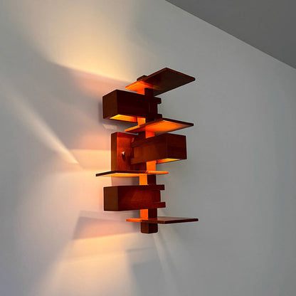 Creative Brick Red Wood 1/3 - Light Wall Sconce Lamp
