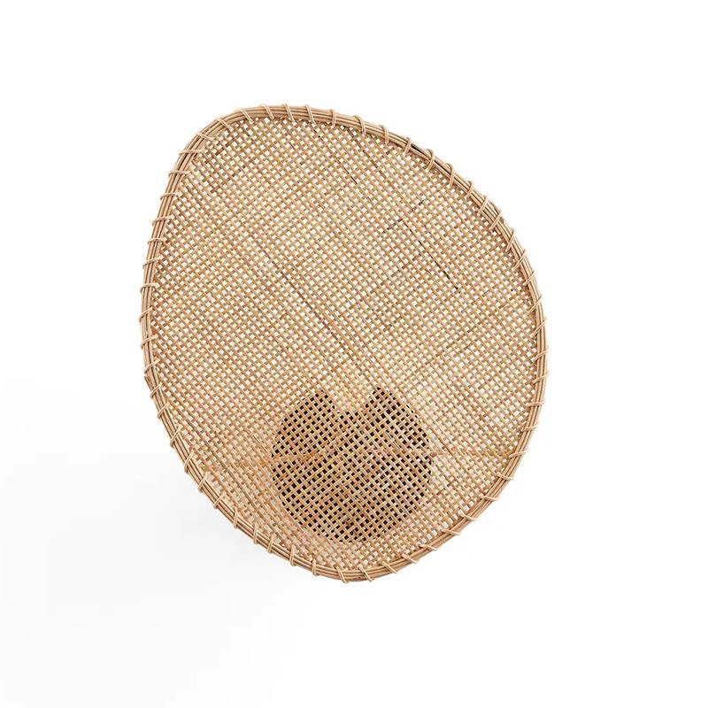Boho Leaf Shape Hardware Rattan 1 - Light Wall Sconce Lamp