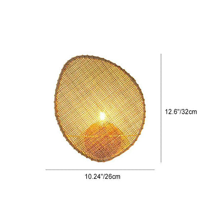 Boho Leaf Shape Hardware Rattan 1 - Light Wall Sconce Lamp