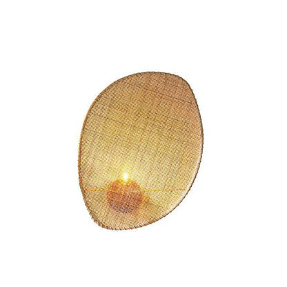 Boho Leaf Shape Hardware Rattan 1 - Light Wall Sconce Lamp