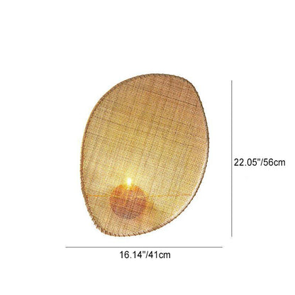 Boho Leaf Shape Hardware Rattan 1 - Light Wall Sconce Lamp