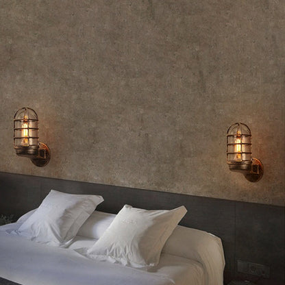 Traditional Vintage Iron Glass 1 - Light Wall Sconce Lamp
