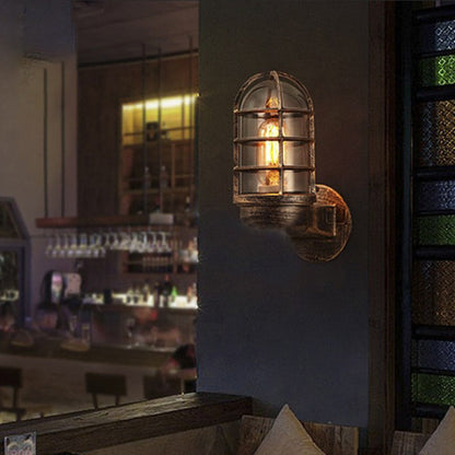 Traditional Vintage Iron Glass 1 - Light Wall Sconce Lamp