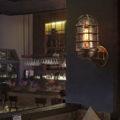 Traditional Vintage Iron Glass 1 - Light Wall Sconce Lamp