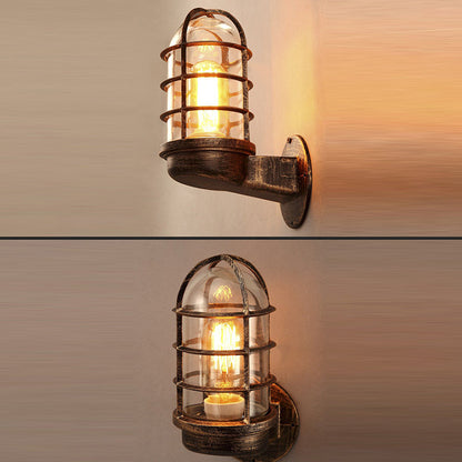 Traditional Vintage Iron Glass 1 - Light Wall Sconce Lamp