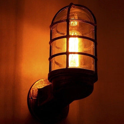 Traditional Vintage Iron Glass 1 - Light Wall Sconce Lamp