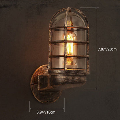 Traditional Vintage Iron Glass 1 - Light Wall Sconce Lamp