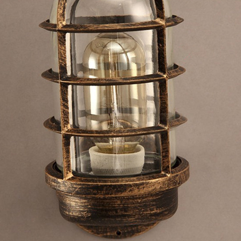 Traditional Vintage Iron Glass 1 - Light Wall Sconce Lamp