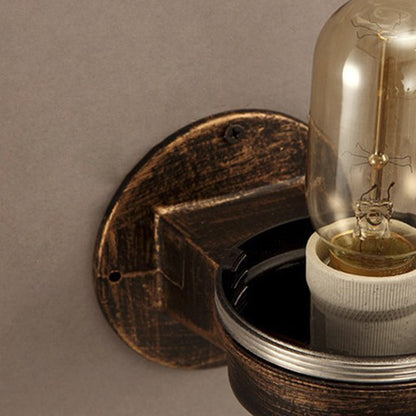 Traditional Vintage Iron Glass 1 - Light Wall Sconce Lamp