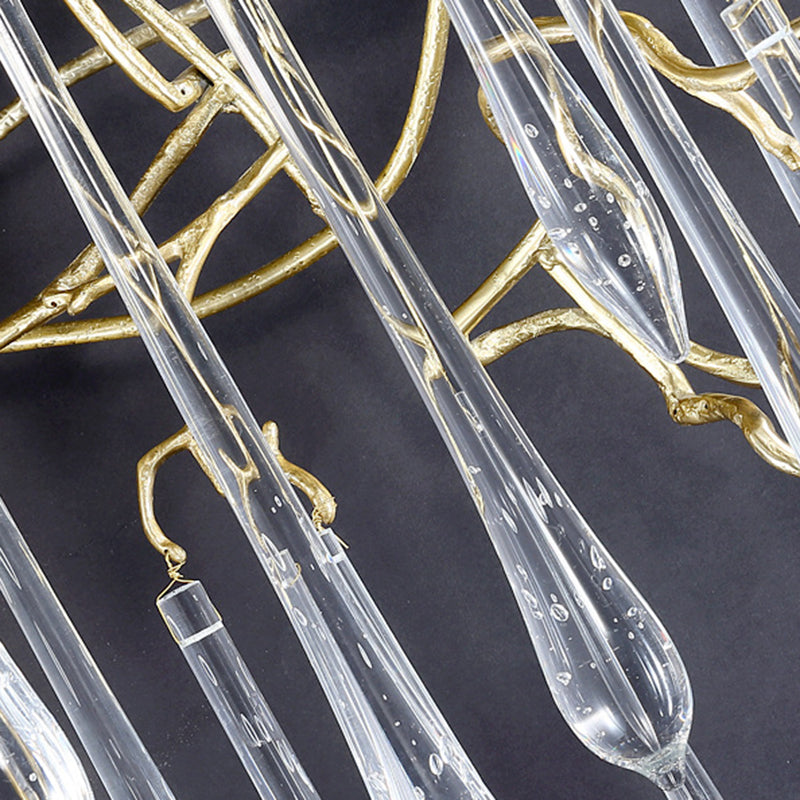 Art Deco Branch Crystal Aluminum 5 - Light Wall Sconce Lamp