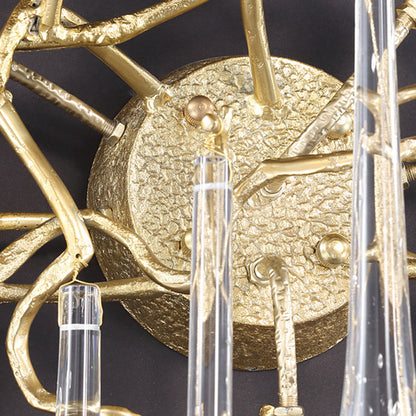 Art Deco Branch Crystal Aluminum 5 - Light Wall Sconce Lamp