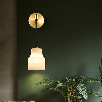 Chinese Copper Marble 1 - Light Wall Sconce Lamp